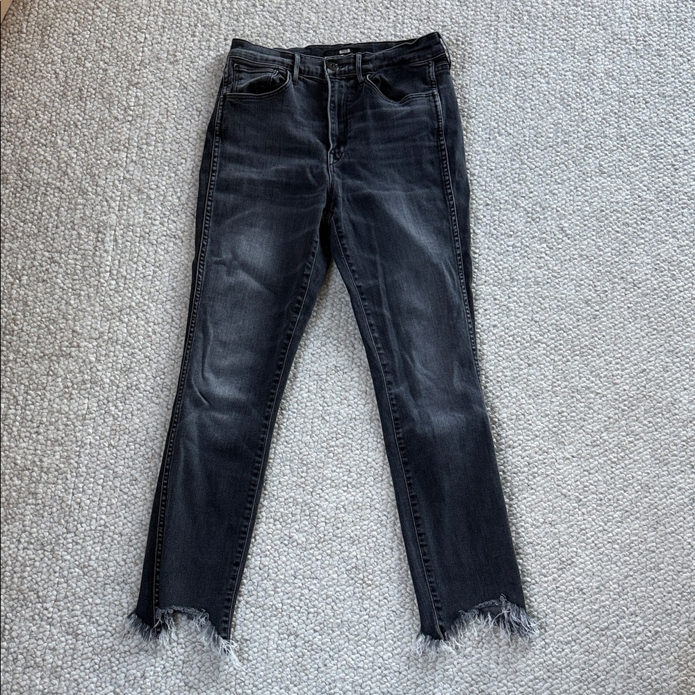 3x1 Black Ankle Frayed Jeans